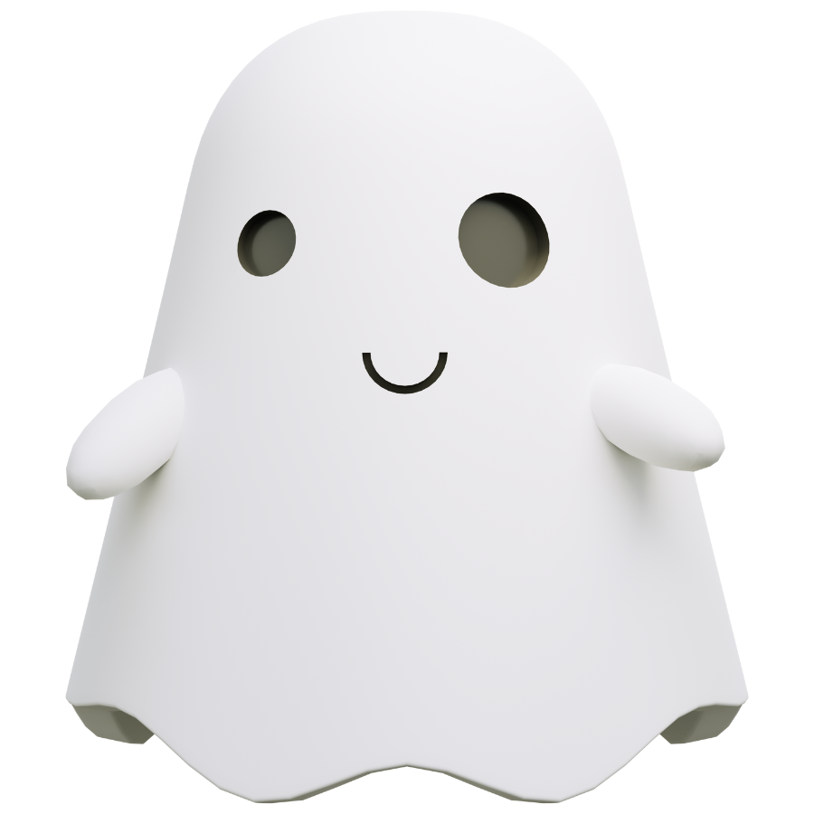 cute ghost looking at you